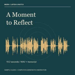 Original reflective audio artwork with actual waveform