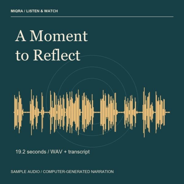 Original reflective audio artwork with actual waveform