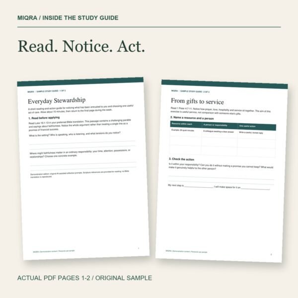 Actual study guide pages one and two